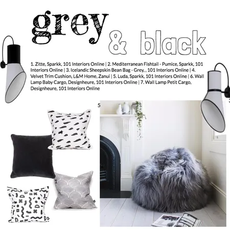 Grey &amp; Black Interior Design Mood Board by 101 Interiors Online on Style Sourcebook