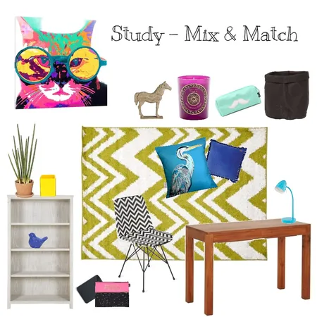 Study - Mix &amp; Match Interior Design Mood Board by Harvey Interiors on Style Sourcebook