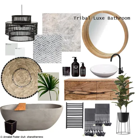 Tribal Luxe Bathroom Interior Design Mood Board by AnnabelFoster on Style Sourcebook