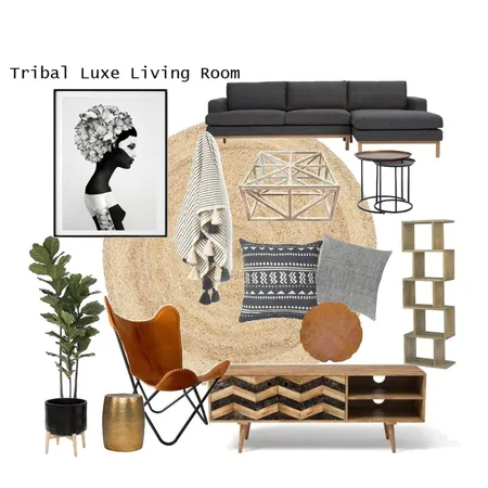 Tribal Luxe Living Room Interior Design Mood Board by AnnabelFoster on Style Sourcebook