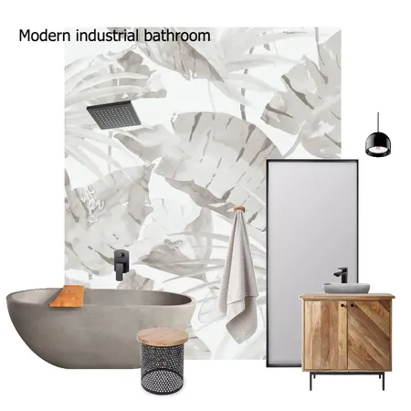 Modern Industrial Bathroom Interior Design Mood Board by fox-e-designs on Style Sourcebook