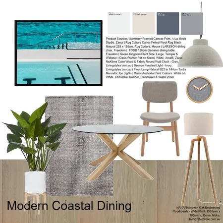 Modern Coastal Dining Interior Design Mood Board by AnnabelFoster on Style Sourcebook