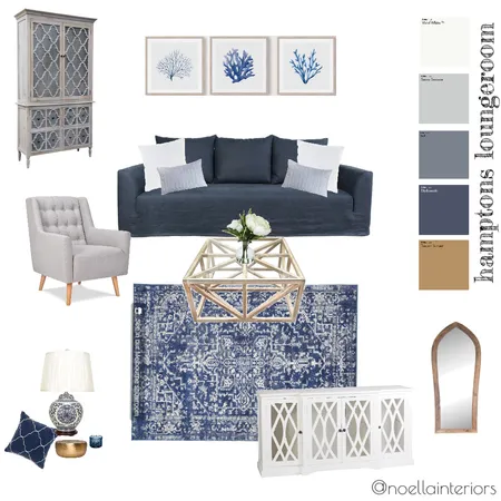 hamptons loungeroom Interior Design Mood Board by noellainteriors on Style Sourcebook