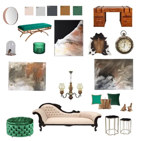 Brown and Emerald Interior Design Mood Board by michellejeanstudio on Style Sourcebook