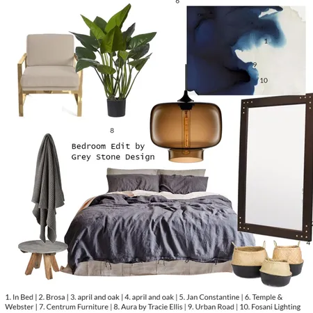 bedroom edit Interior Design Mood Board by Greystonedesign on Style Sourcebook
