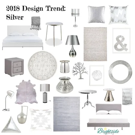 2018 Design Trend Silver Interior Design Mood Board by brightsidestyling on Style Sourcebook