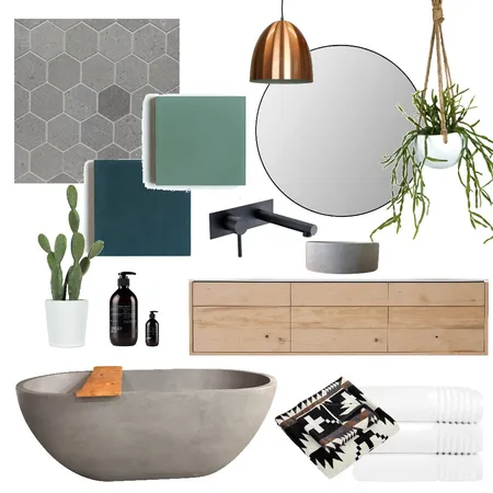 Earthy Bathroom Interior Design Mood Board by Fauve_by_Design on Style Sourcebook