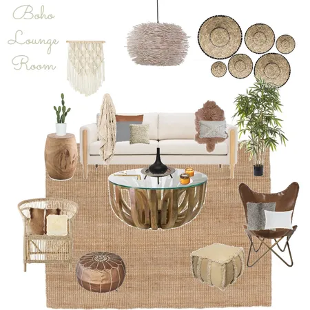 Boho Lounge Room Interior Design Mood Board by the.stuff.and.the.thangs on Style Sourcebook