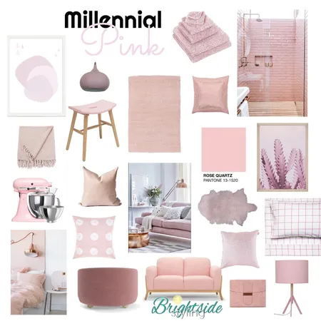 Millennial Pink Interior Design Mood Board by brightsidestyling on Style Sourcebook