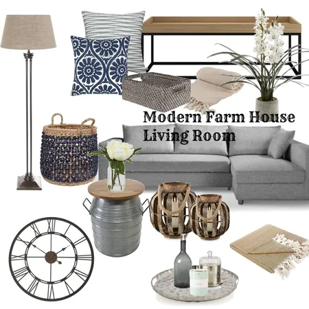 Modern Farm House Living Room Interior Design Mood Board by rawstyledesigns on Style Sourcebook