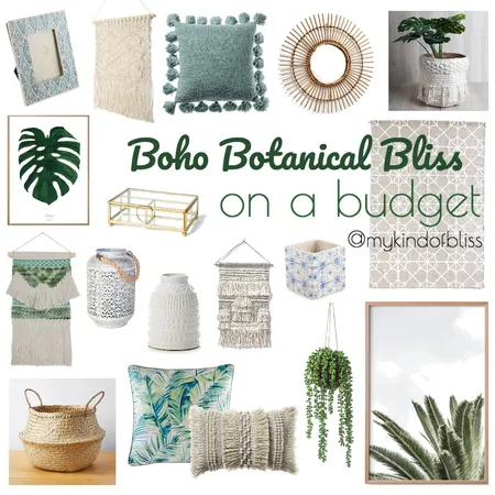 Botanical Boho on a Budget Interior Design Mood Board by My Kind Of Bliss on Style Sourcebook