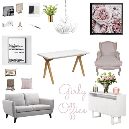 Girly Office Interior Design Mood Board by the.stuff.and.the.thangs on Style Sourcebook