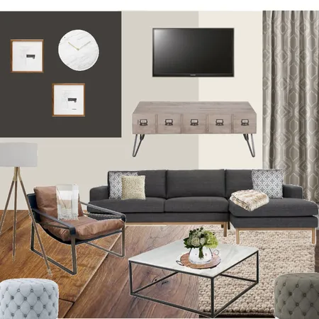 Achromatic Living Room Interior Design Mood Board by ddumeah on Style Sourcebook