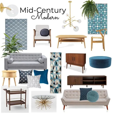 Mid-Century Modern Interior Design Mood Board by brightsidestyling on Style Sourcebook
