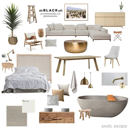 Exotic Escape Interior Design Mood Board by THE BLACK EDIT on Style Sourcebook