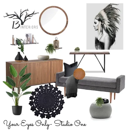 Studio 1- Your Eyes Only Interior Design Mood Board by 13 Interiors on Style Sourcebook