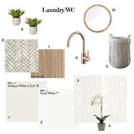 IDI Assignment Module 9 - Laundry/WC Interior Design Mood Board by Cedar &amp; Snø Interiors on Style Sourcebook