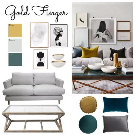 Gold Finger Interior Design Mood Board by ChampagneAndCoconuts on Style Sourcebook