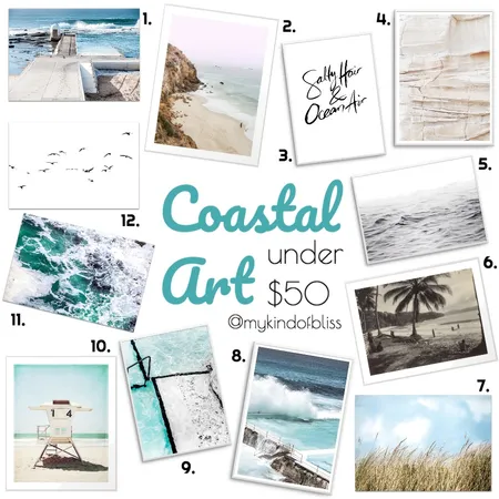Coastal Art Under $50 Interior Design Mood Board by My Kind Of Bliss on Style Sourcebook