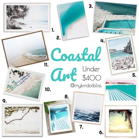 COASTAL  ART UNDER $400 Interior Design Mood Board by My Kind Of Bliss on Style Sourcebook