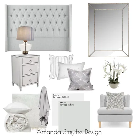 Master Bed in Greys Interior Design Mood Board by Amanda Smythe Design on Style Sourcebook