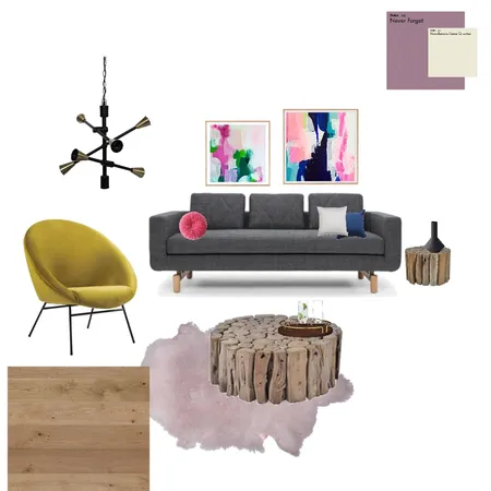 Blue/Grey/Pink Rustic Contemporary living room Interior Design Mood Board by farmehtar on Style Sourcebook