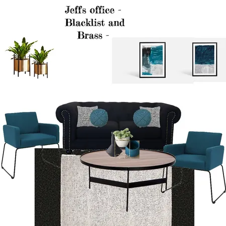 Jeff's Office blacklist and brass Interior Design Mood Board by Jillian on Style Sourcebook