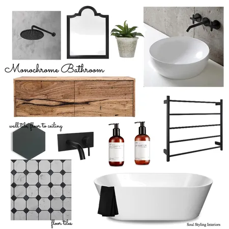 Monochrome bathroom Interior Design Mood Board by Krysti-glory90 on Style Sourcebook
