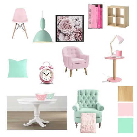 Mint Green Light pink Interior Design Mood Board by RuvedeBeer on Style Sourcebook