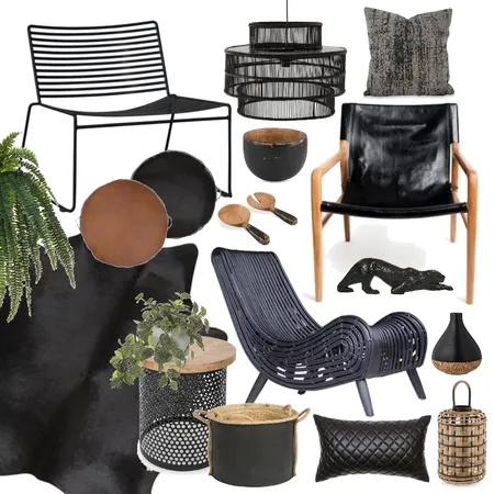 Black on Black Interior Design Mood Board by Thediydecorator on Style Sourcebook