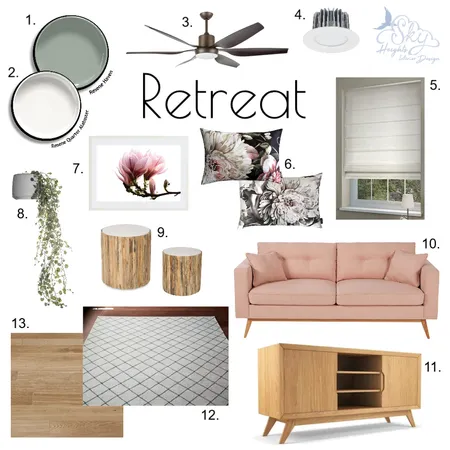 Floral Blush Retreat Interior Design Mood Board by Skye Burnie on Style Sourcebook