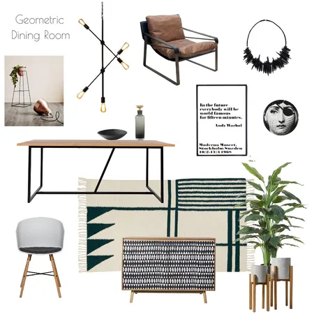 Geometric Dining Room Interior Design Mood Board by cashmorecreative on Style Sourcebook