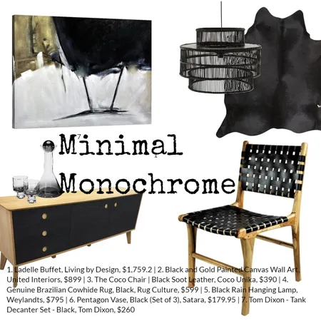 Minimal Monochrome Interior Design Mood Board by Coco Unika on Style Sourcebook