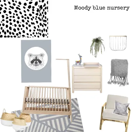 Moody blue nursery Interior Design Mood Board by Chelsea.scott.nz on Style Sourcebook