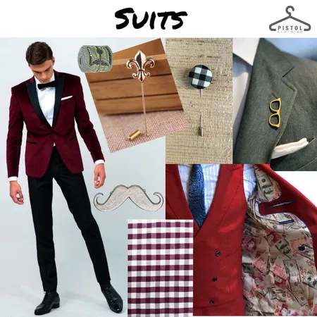 Suits || Burgundy Cash/Check Interior Design Mood Board by snoobabsy on Style Sourcebook