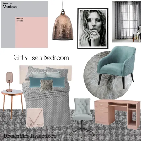 Girls Teen Bedroom 3 Interior Design Mood Board by Dreamfin Interiors on Style Sourcebook
