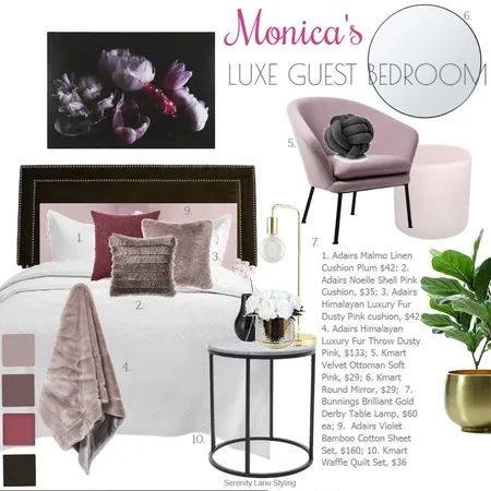 Monica's Guest Bedroom 1 Interior Design Mood Board by girlwholovesinteriors on Style Sourcebook