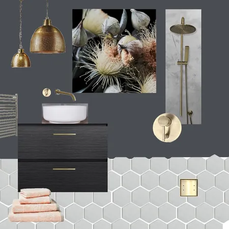 Black - Brass Bathroom Interior Design Mood Board by Just In Place on Style Sourcebook