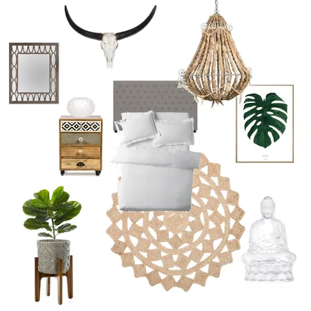 boho bedroom Interior Design Mood Board by indiblu on Style Sourcebook