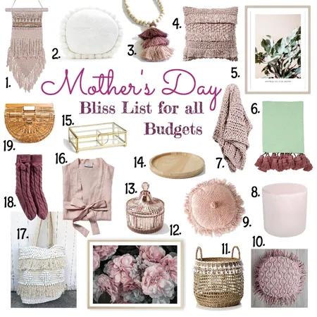 Mother's Day Bliss List Interior Design Mood Board by My Kind Of Bliss on Style Sourcebook