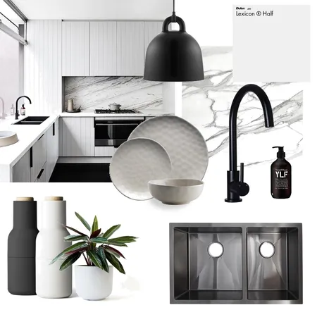 Monochrome kitchen Interior Design Mood Board by Janine on Style Sourcebook