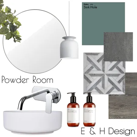 Powder Room Interior Design Mood Board by E & H Design on Style Sourcebook