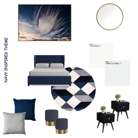 Navy Inspired bedroom theme Interior Design Mood Board by NicoleVella on Style Sourcebook