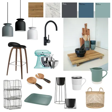 Kitchen in blues Interior Design Mood Board by OfriPaz on Style Sourcebook