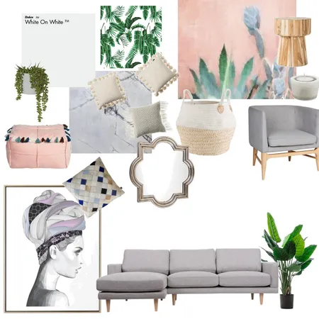 pink and marble and greens Interior Design Mood Board by azhara on Style Sourcebook