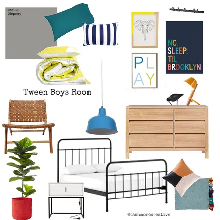 Tween Boys Room Interior Design Mood Board by cashmorecreative on Style Sourcebook