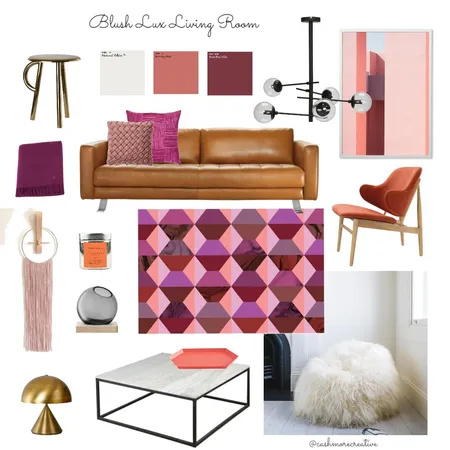 Blush Lux Living Space Interior Design Mood Board by cashmorecreative on Style Sourcebook