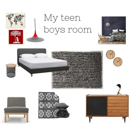 Teen boy bedroom Interior Design Mood Board by Souldesignconcepts on Style Sourcebook