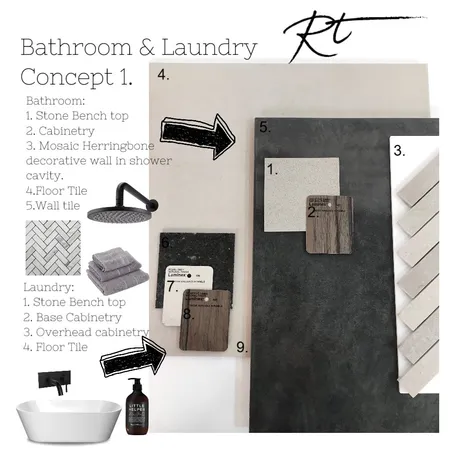 Bathroom &amp; Laundry Concept 1 Interior Design Mood Board by rubytalaj on Style Sourcebook