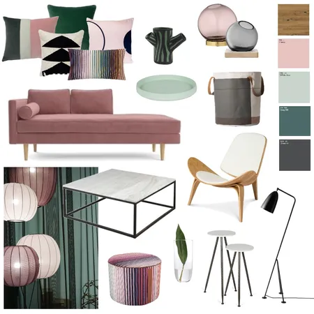 Pink and Green Interior Design Mood Board by OfriPaz on Style Sourcebook